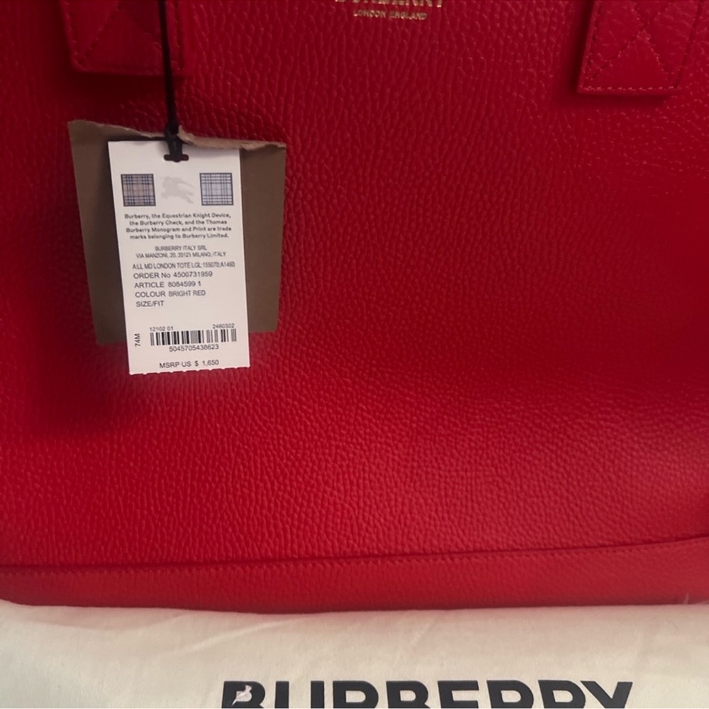 Burberry Red Women's Tote Bag - Picture 7 of 10